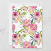 Invitation à la douche nuptiale de Pastel Floral (Dos)