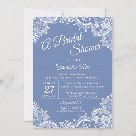 Invitation à la douche nuptiale de Periwinkle et d (Devant)