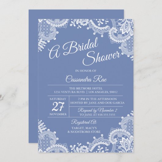 Invitation à la douche nuptiale de Periwinkle et d (Devant / Derrière)