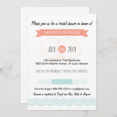 Invitation à la douche nuptiale de plage (Devant / Derrière)