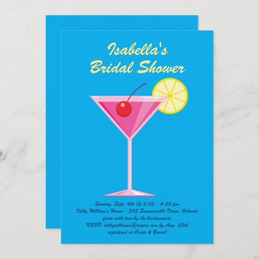 Invitation à la douche nuptiale de plage tropicale (Devant / Derrière)