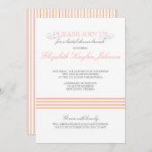 Invitation à la douche nuptiale de Preppy Stripe (Devant / Derrière)
