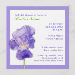Invitation à la douche nuptiale de Purple Iris