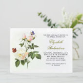 invitation à la douche nuptiale de roses blanches (Debout devant)