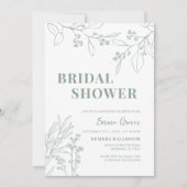 Invitation à la douche nuptiale de Sage Green Flor (Devant)