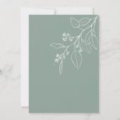 Invitation à la douche nuptiale de Sage Green Flor (Dos)