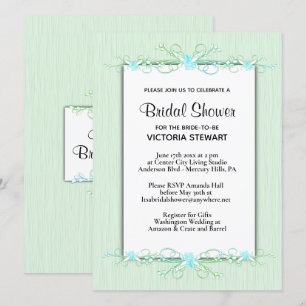 Invitation à la douche nuptiale de simplicité vert