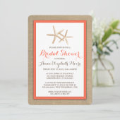 Invitation à la douche nuptiale de Starfish Burlap (Debout devant)
