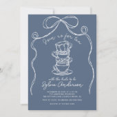 Invitation à la douche nuptiale de thé tiré à la m (Devant)