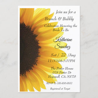 Invitation à la douche nuptiale de tournesol