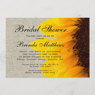 Invitation à la douche nuptiale de tournesol en li