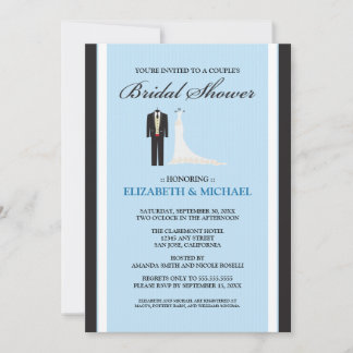 Invitation à la douche nuptiale de Tux & Gown Coup