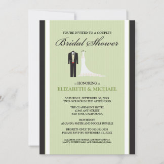 Invitation à la douche nuptiale de Tux & Gown Coup