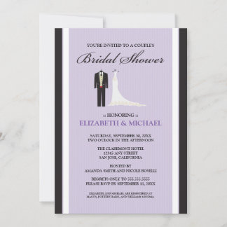 Invitation à la douche nuptiale de Tux & Gown Coup