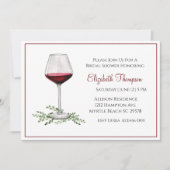 Invitation à la douche nuptiale de vin rouge (Devant)