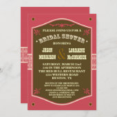 Invitation à la douche nuptiale de Western Couple (Devant / Derrière)