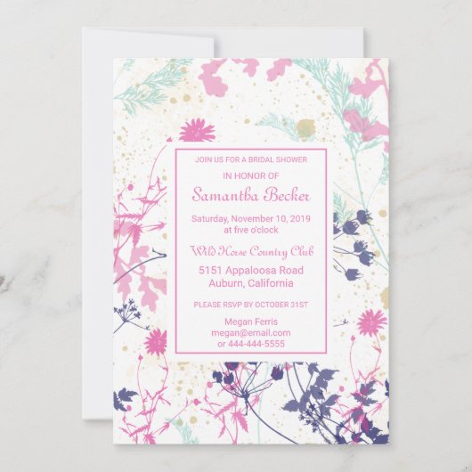 Invitation à la douche nuptiale de Whimsical Botan (Devant)