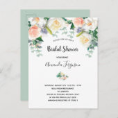 Invitation à la douche nuptiale d'eacalyptus flora (Devant / Derrière)