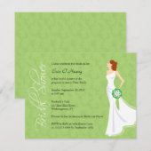 Invitation à la douche nuptiale d'élégance moderne (Devant / Derrière)