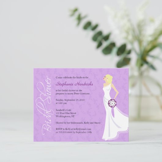 Invitation à la douche nuptiale d'élégance moderne (Debout devant)