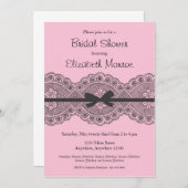 Invitation à la douche nuptiale "Dentelle Vintage" (Devant / Derrière)