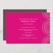 Invitation à la douche nuptiale des cercles roses  (Devant / Derrière)