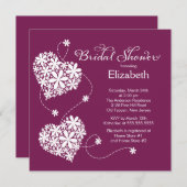 Invitation à la douche nuptiale des Coeurs de la m (Devant / Derrière)