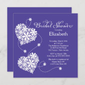 Invitation à la douche nuptiale des Coeurs de la m (Devant / Derrière)