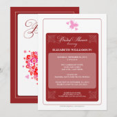 Invitation à la douche nuptiale des Coeurs floraux (Devant / Derrière)