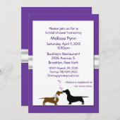 Invitation à la douche nuptiale des Dachshunds vio (Devant / Derrière)