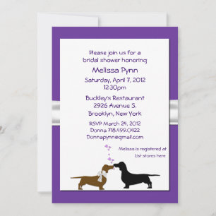 Invitation à la douche nuptiale des Dachshunds vio