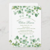 Invitation à la douche nuptiale des Feuilles verts (Devant / Derrière)