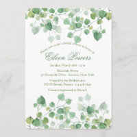 Invitation à la douche nuptiale des Feuilles verts