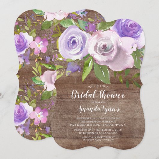 Invitation à la douche nuptiale des fleurs de lava (Devant / Derrière)
