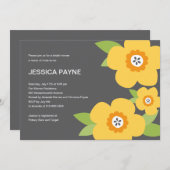 Invitation à la douche nuptiale des fleurs moderne (Devant / Derrière)