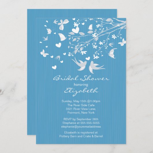 Invitation à la douche nuptiale des Inséparables b (Devant / Derrière)