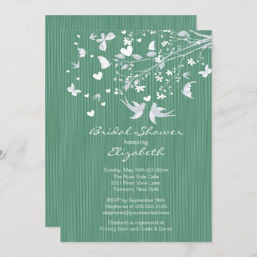 Invitation à la douche nuptiale des Inséparables v (Devant / Derrière)