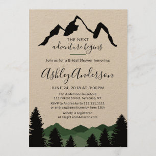 Invitation à la douche nuptiale des montagnes fore