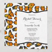 Invitation à la douche nuptiale des papillons Mona (Devant / Derrière)