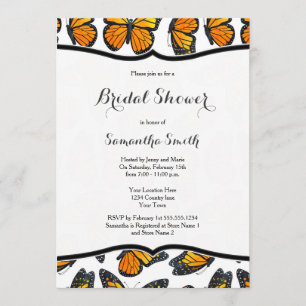 Invitation à la douche nuptiale des papillons Mona