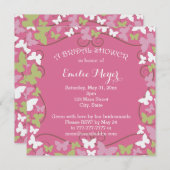 Invitation à la douche nuptiale des papillons vert (Devant / Derrière)