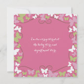 Invitation à la douche nuptiale des papillons vert (Dos)