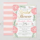 Invitation à la douche nuptiale des Roses du jardi (Devant / Derrière)