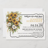 Invitation à la douche nuptiale des tournesols (Devant)