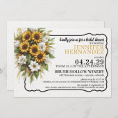 Invitation à la douche nuptiale des tournesols (Devant / Derrière)