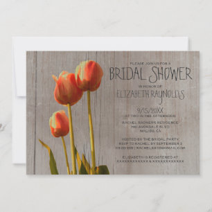 Invitation à la douche nuptiale des Tulipes rustiq