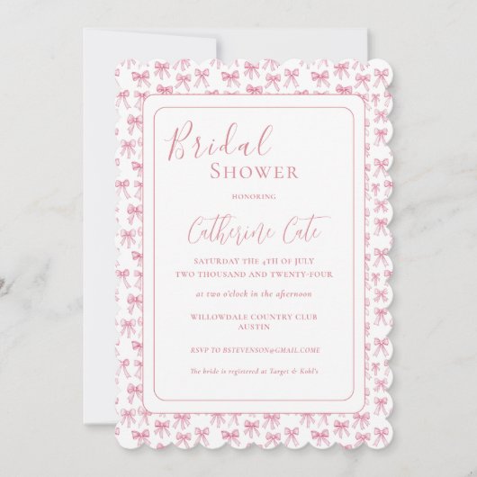 Invitation à la douche nuptiale des vaches roses (Devant)