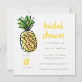 Invitation à la douche nuptiale d'été à ananas (Devant)