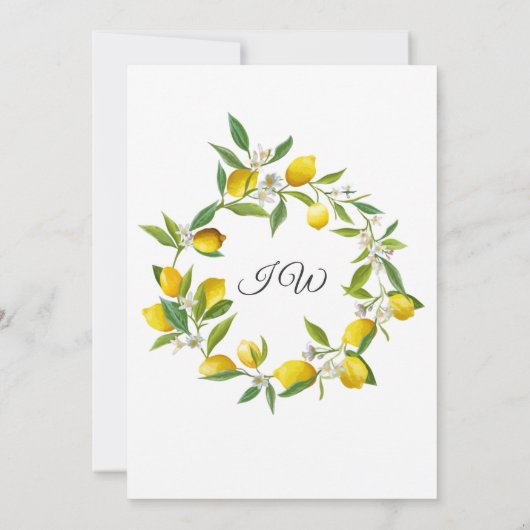 Invitation à la douche nuptiale d'été Boho Lemon (Dos)