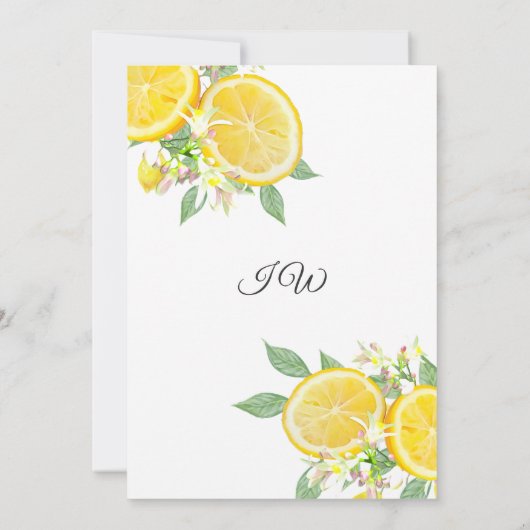 Invitation à la douche nuptiale d'été Boho Lemon (Dos)
